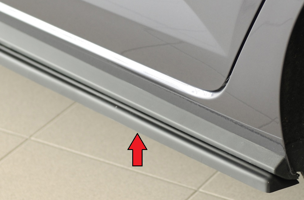 Rieger Seitenschweller links ansatz glanz schwarz für VW Polo (AW) R-Line 5-tür. 06.21- (ab Facelift Blitzverkauf