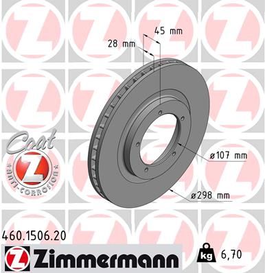 ZIMMERMANN Bremsscheibe (460.1506.20) Blitzverkauf