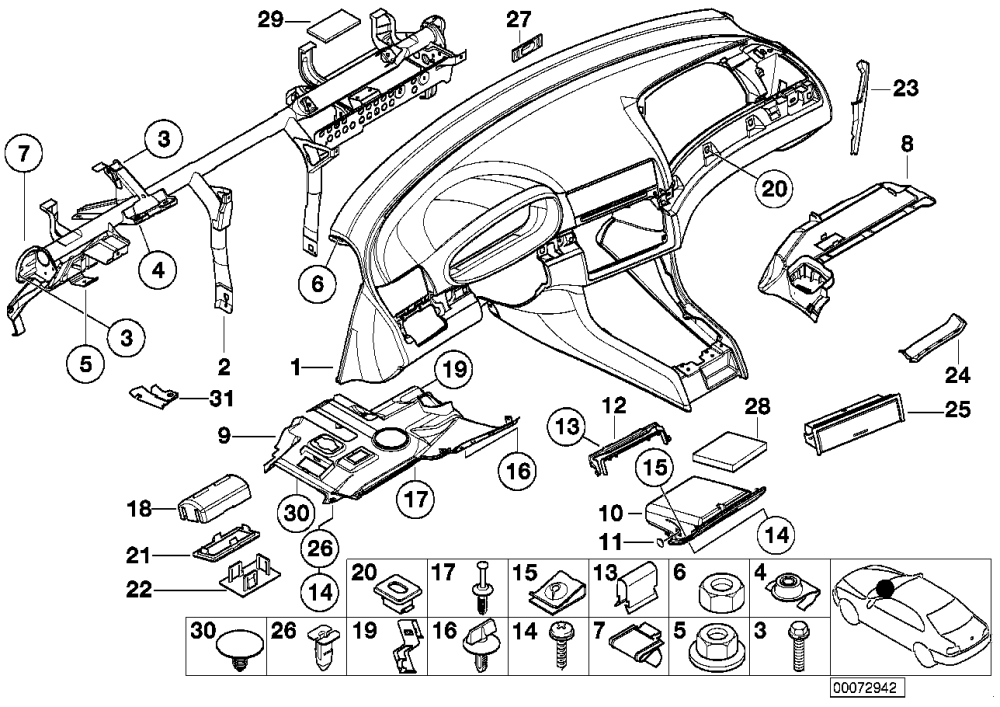 BMW Verkleidung Fusshebelwerk E46 51457002616 begrenzter Vorrat
