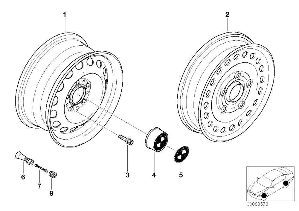 BMW Nabenabdeckung E23 E24 E28 E32 E34 E46 36131179141 Rabatt