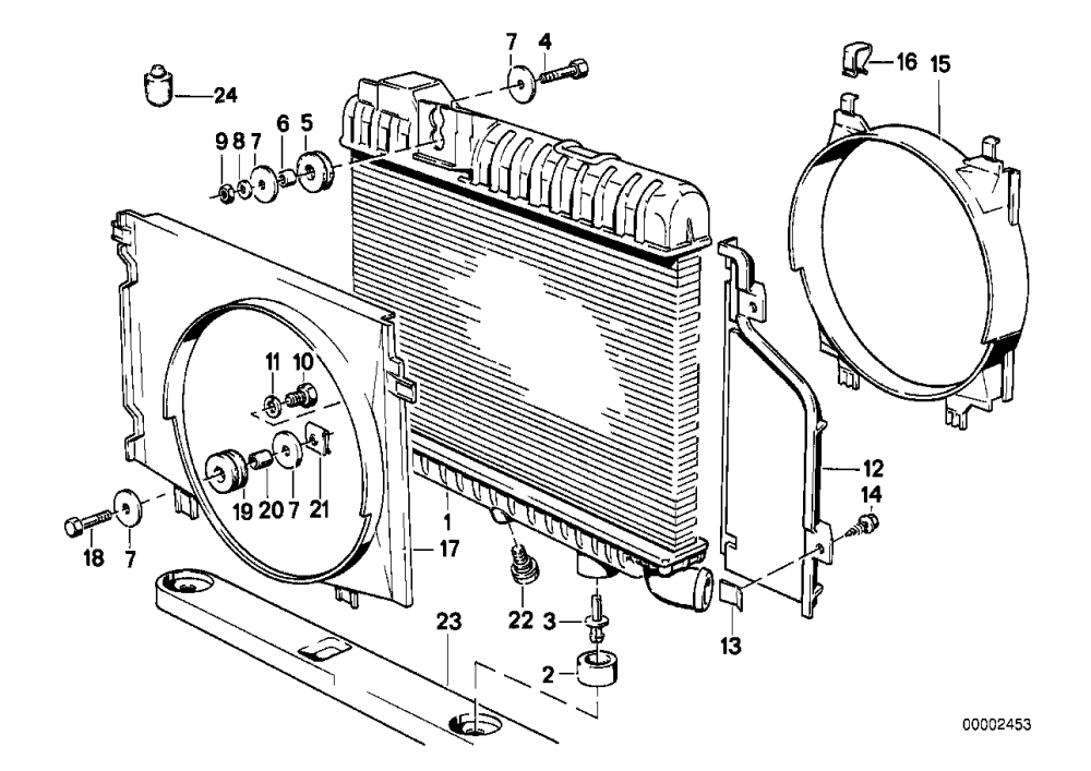 BMW Wasserkühler mit Getriebeölkühler E30 17111176901