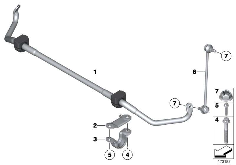 BMW Stabilisator mit Gummilager vorn F06 F07 F10 F11 F12 F13 31356795050 Verkauf