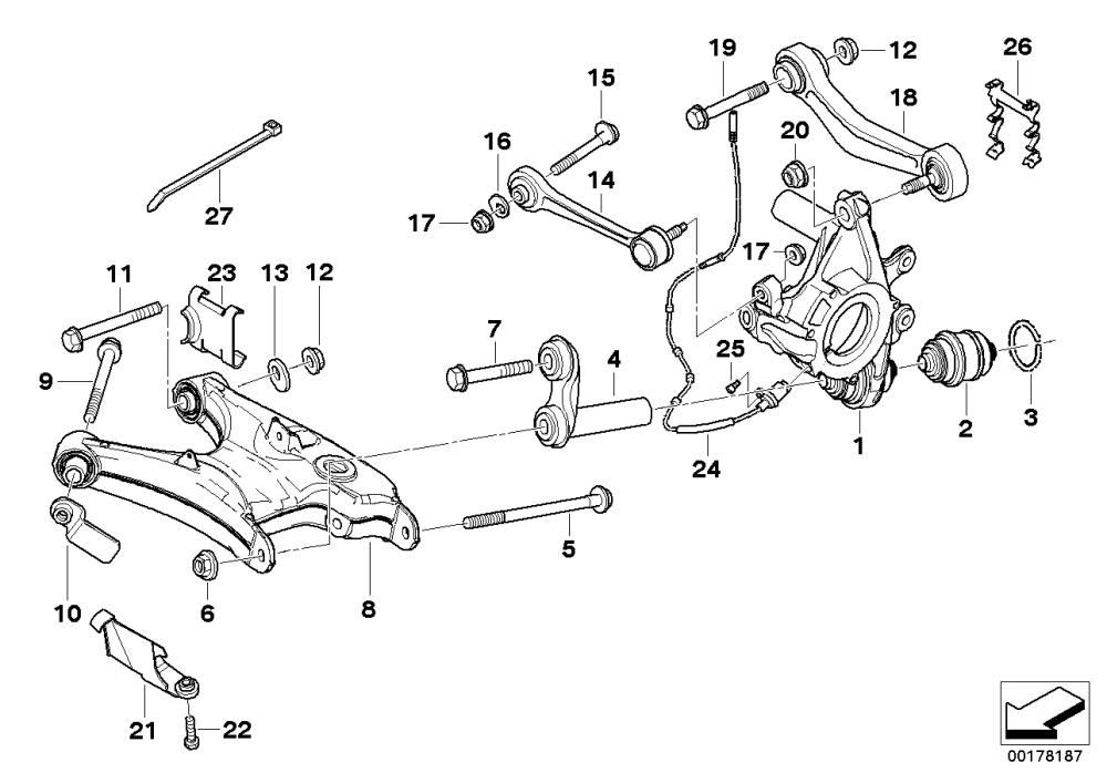 BMW Schwinge rechts E39 33326755472 Rabatt