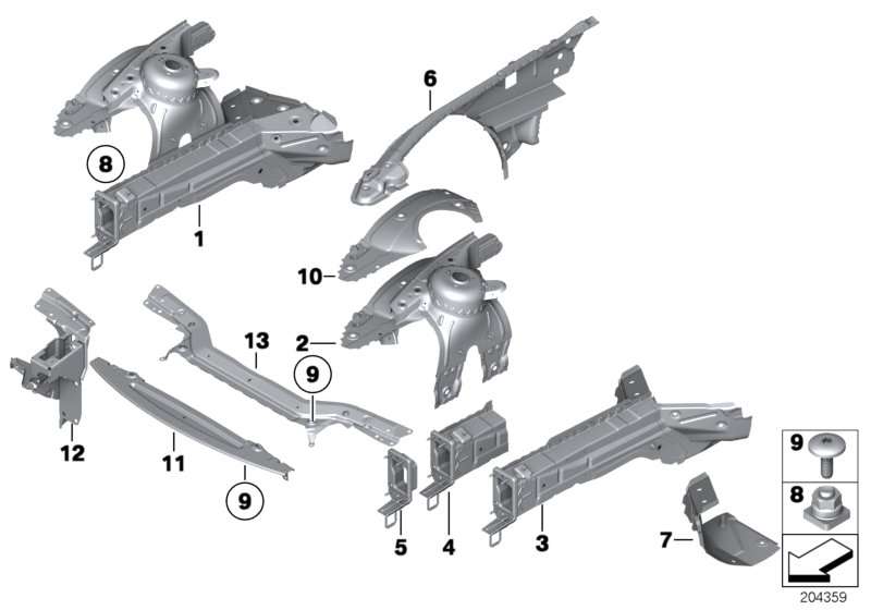 BMW Stützträger mit Fgst.-Nr. Radhaus v.r. E89 41102163308 Angebot