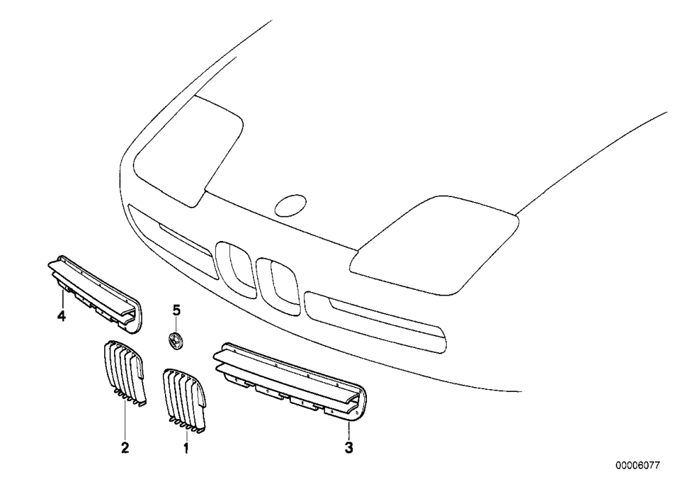 BMW Ziergitter rechts 51132291420 Online-Verkauf