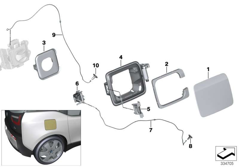 BMW Blende Ladeanschlussklappe I01 51177335773 jetzt online