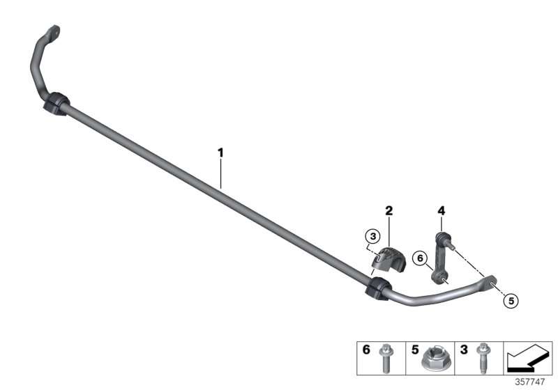 BMW Stabilisator Hinterachse F55 F56 33506853919 Räumungsverkauf