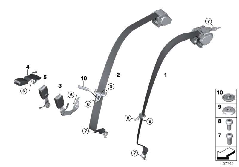 BMW Obergurt hinten aussen 72117402523 heißer Online-Verkauf