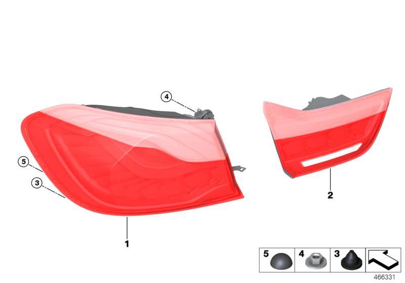 BMW Heckleuchte Heckklappe links 63217441789