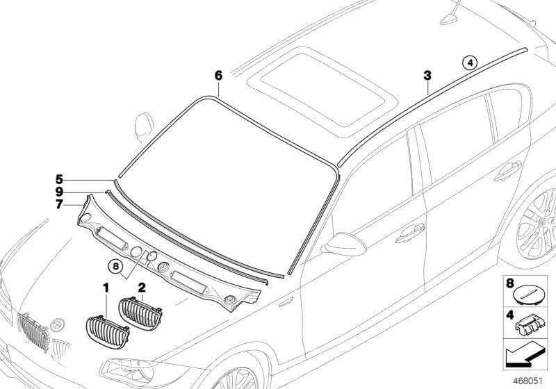 BMW Ziergitter Chromrahmen rechts E81 E87 51137127228 Angebot
