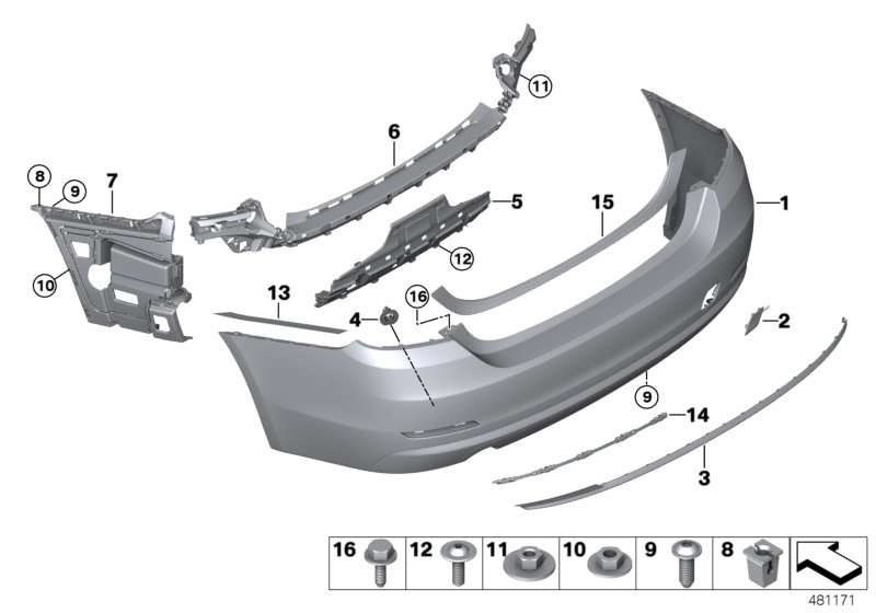 BMW Versteifung Stossfänger hinten unten F32 F33 F36 51127432638 Rabatt