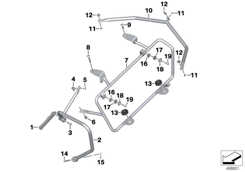 BMW Schutzbügel hinten rechts K80 K81 46548382532 Räumungsverkauf