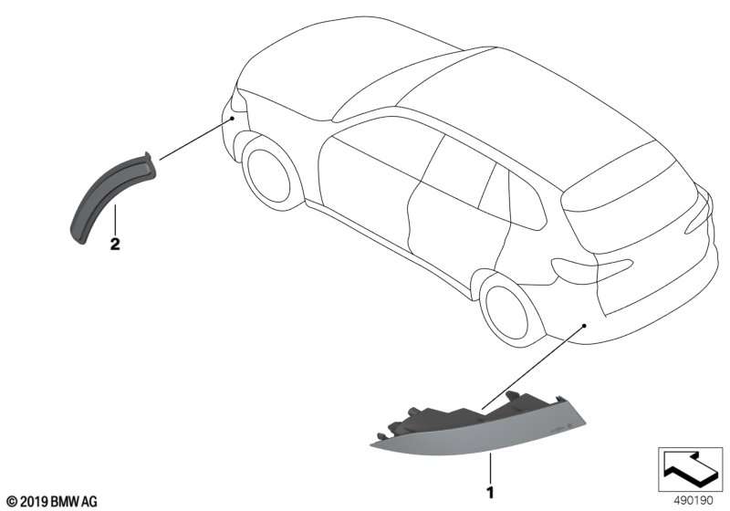 BMW Rückstrahler rechts 63148091926