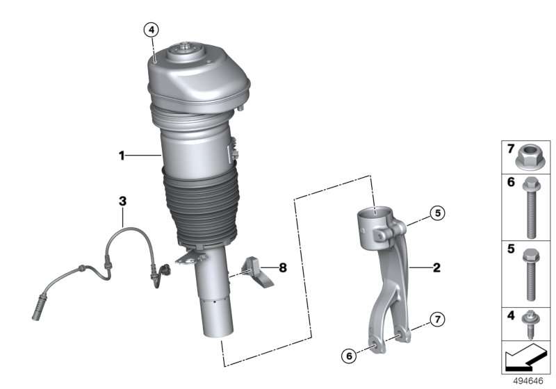 BMW Luftfederbein vorne links G07 37106869035 günstig