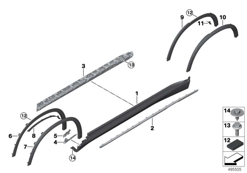 BMW Stützteil Schweller rechts F95 G05 51777425460 begrenzter Vorrat