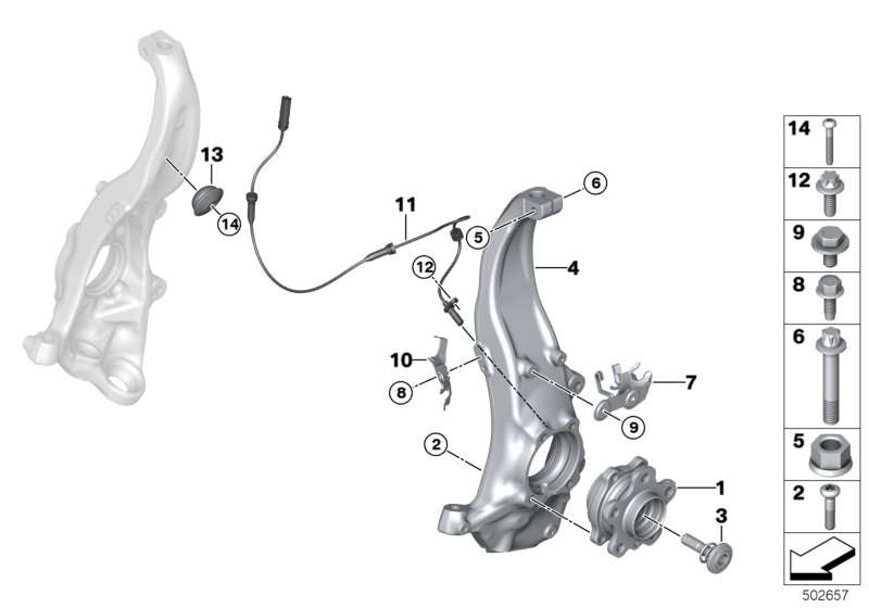 BMW Schwenklager links F90 F91 F92 F93 31107857011