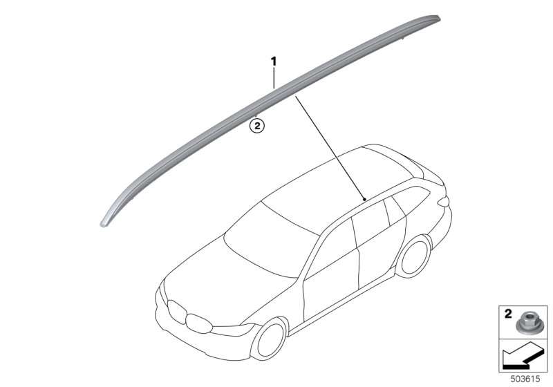 BMW Dachreling schwarz rechts G21 51138073212 günstig