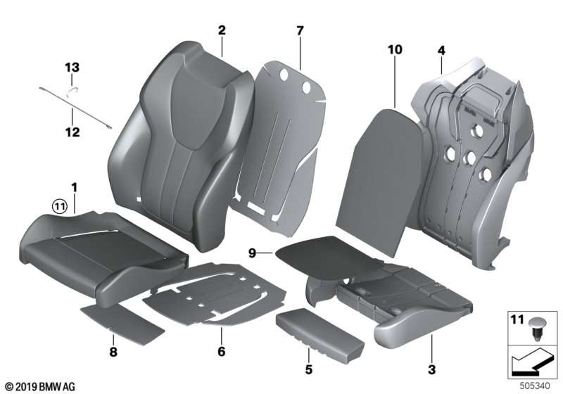 BMW Bezug Sportsitz Leder G05 G06 G07 52108493229 im Angebot
