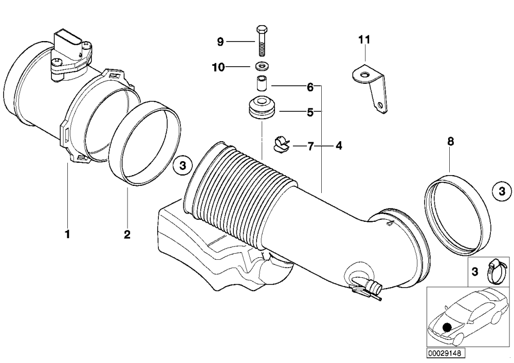 BMW Heissfilmluftmassenmesser E38 E39 E52 13621433566 begrenzter Vorrat